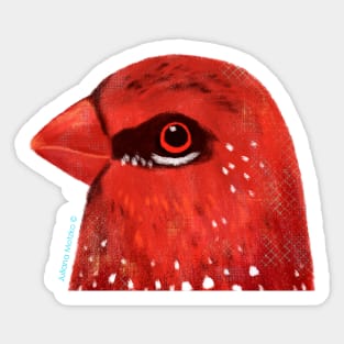 Strawberry Finch Bird Sticker